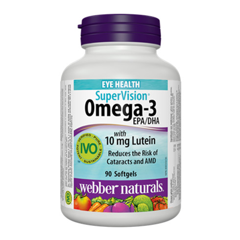 Webber Naturals SuperVision Omega-3 with 10 mg Lutein 90 softgels