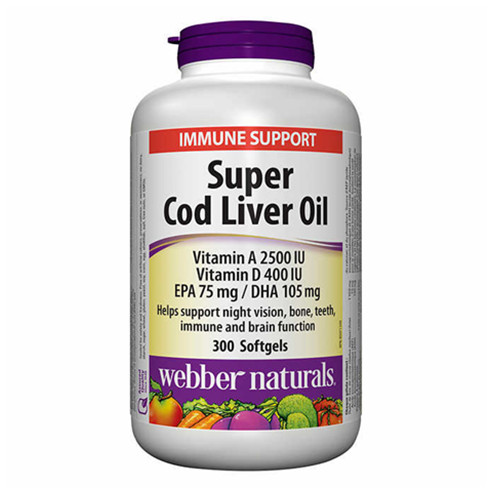 webber naturals Super Cod Liver Oil Softgels 300 count
