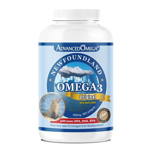 AdvancedOmega Newfoundland Harp Seal Oil 500mg with DPA, DHA, EPA 300 softgels