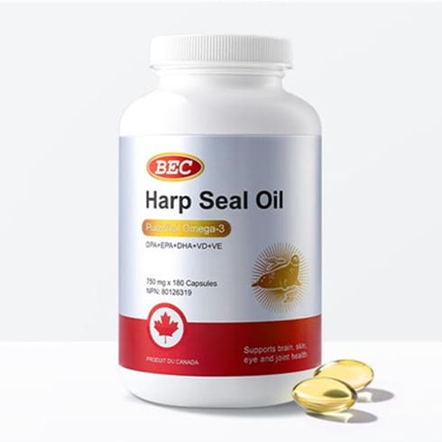 BEC Harp Seal Oil PureVital Omega-3 750mg 180caps