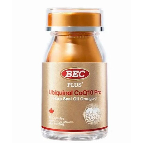 BEC Plus+ Ubiquinol CoQ10 Pro Harp Seal Oil Omega-3 60 Capsules