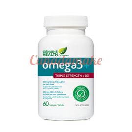 Genuinehealth Omega3 + triple strength + D3 60softgels