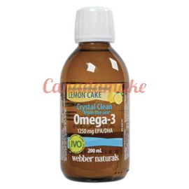 Webber Naturals Crystal Clean from the sea - Omega-3 Liquid 1250 mg EPA/DHA 1000 IU Vitamin D3 200 mL Lemon Cake Flavour