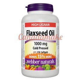 Webber Naturals Flaxseed Oil 1000 mg 210 softgels