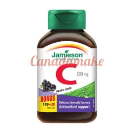 Jamieson Vitamin C Chewable 500 mg Grape Juice 120 tablets