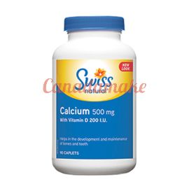 SwissNaturals Calcium with Vitamin D 500mg/200IU 90caplets