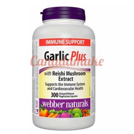 webber naturals Garlic Plus with Reishi Mushroom Extract Capsules 300 count