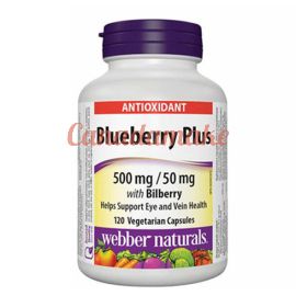 webber naturals Blueberry Plus with Bilberry 500 mg/50 mg Vegetarian Capsules 120 count