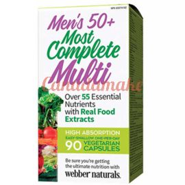 webber naturals Men’s 50+ Most Complete Multi 90 vegetarian caps