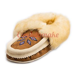 Sheepskin Moccasin Beaded Sheepskin Cuff Adult Size Ladies 5