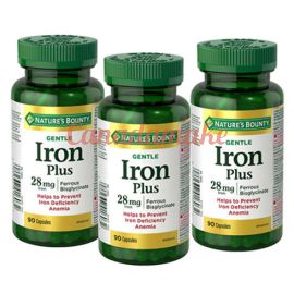 Nature’s Bounty Gentle Iron Plus 28 mg 3 x 90 capsules