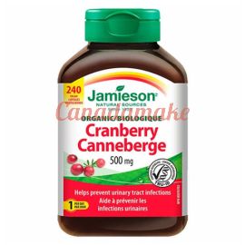 Jamieson Organic Cranberry 500mg  240 Vegan Capsules