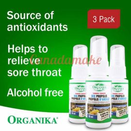 Organika Bee Propolis Throat Spray Alcohol Free  3 x 30 ml