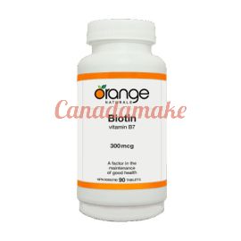 Orange Biotin Vitamin B7 300 mcg 90 tablets