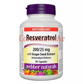 webber naturals Resveratrol with Grape Seed Extract 200/25 mg 90 Capsules