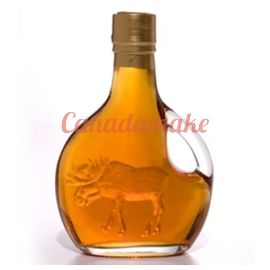 Turkey Hill Maple Syrup Glass souvenir bottle Moose embossed 250ml