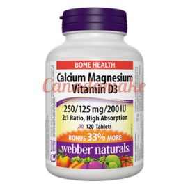 Webber Naturals Calcium Magnesium with Vitamin D3 120 tablets