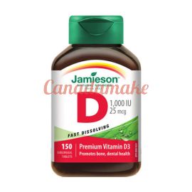 Jamieson Vitamin D3 1000 IU 25 mcg 150 sublingual tablets