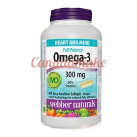 Webber Naturals Easy to Swallow Mini Omega-3 -300mg 400 Enteric Softgels