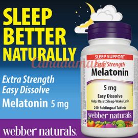 Webber Naturals 5mg Melatonin Extra Strength Easy Dissolve 240 tablets