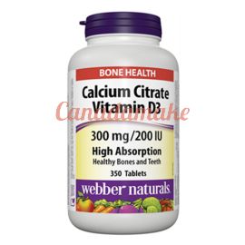 Webber Naturals Calcium Citrate with Vitamin D3 300 mg / 200 IU 350 tablets