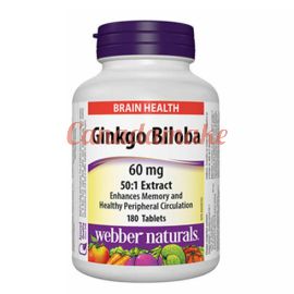 Webber Naturals Ginkgo Biloba 60mg 180 tablets