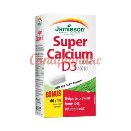 Jamieson Super Calcium with Vitamin D 400 IU 600 mg 75 tab