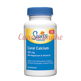 Swiss Naturals Coral Calcium with Magnesium and Vitamin D 180mg 90capsules
