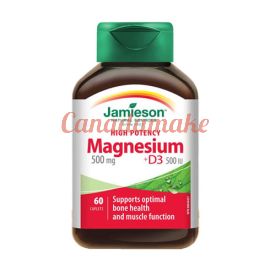 Jamieson High-Potency Magnesium 500mg + D3 500IU 60capsules.