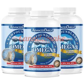 AdvancedOmega Newfoundland Harp Seal Oil 1,000mg with DPA, DHA, EPA 300 softgels 3 pack