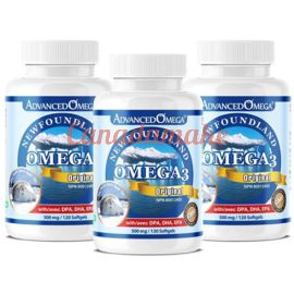 AdvancedOmega Newfoundland Harp Seal Oil 500mg with DPA, DHA, EPA 120 softgels 3 pack