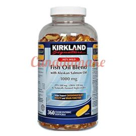 Kirkland Signature 100% Wild Fish Oil Blend with Alaskan Salmon Oil 1000mg 360 softgels