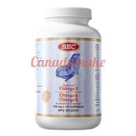 BEC Harp Seal Oil Omega-3 with Vitamin E 750mg 180 capsules