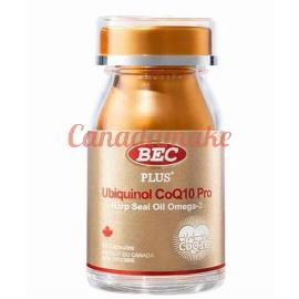 BEC Plus+ Ubiquinol CoQ10 Pro Harp Seal Oil Omega-3 60 Capsules