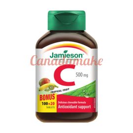 Jamieson Vitamin C Chewable 500mg Tropical Fruit 120tablets