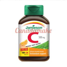  Jamieson Vitamin C Chewable 500mg Tangy Orange 120tablets