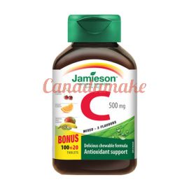 Jamieson Vitamin C Chewable 500mg Mixed 3 Flavours 120tablets