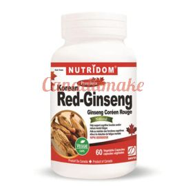 Nutridom Panax Ginseng Korean-Red, 8% Ginsenoside 60 Veggie Capsules