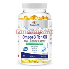 Maplelife Triple-Strength Omega-3 Fish Oil 1000 mg 300 Softgels