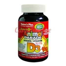 Natures Plus Animal Parade SFree Vit D3, Blk Chy 90 ch