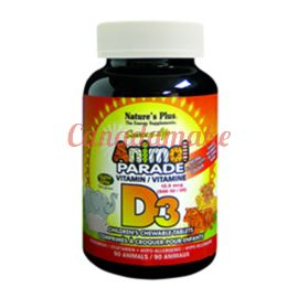 Natures Plus Animal Parade Vit D3, Blk Chy 90 ch