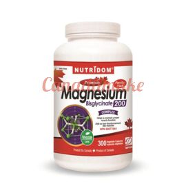 Nutridom Magnesium Bis-Glycinate 200mg per Capsule 300 Count