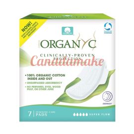 Organyc Pads - Overnight Flow W/Wings 6x7 ct