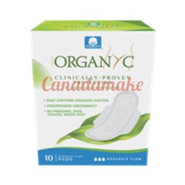 Organyc Pads - Moderate Flow W/Wings Folded 6x10ct