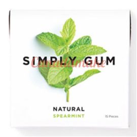 SIMPLY GUM Spearmint Natural Chewing Gum 12 x 15 pc
