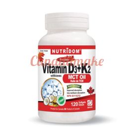 Nutridom Vitamin D3+K2 with MCT Oil 120 Count