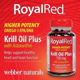 Webber Naturals Royal Red Krill Oil Plus with Astaxanthin 750 mg 120 softgels