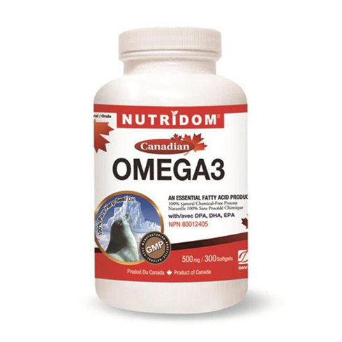 Nutridom Canadian Harp Seal Oil Omega 3 500 mg 300 softgels