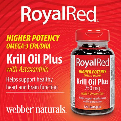 Webber Naturals Royal Red Krill Oil Plus with Astaxanthin 750 mg 120 softgels